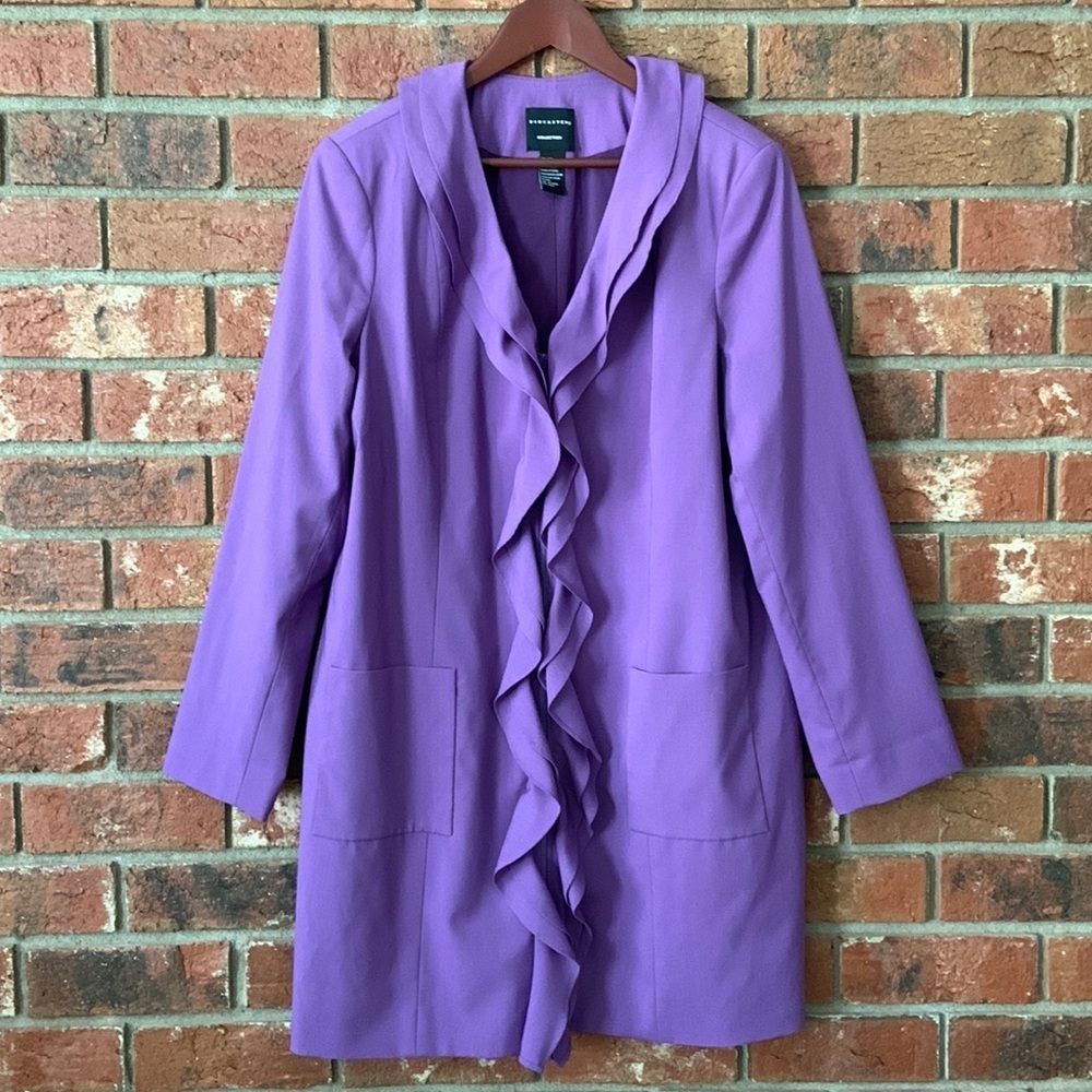 Doncaster Collection Purple Ruffle Long Jacket